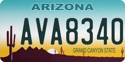 AZ license plate AVA8340
