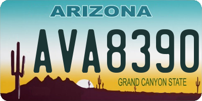 AZ license plate AVA8390