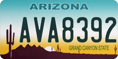 AZ license plate AVA8392