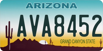 AZ license plate AVA8452