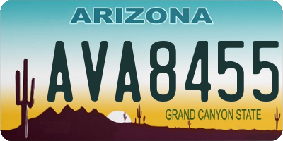 AZ license plate AVA8455