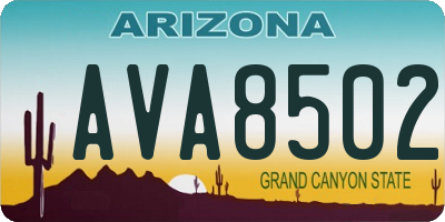 AZ license plate AVA8502