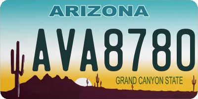 AZ license plate AVA8780
