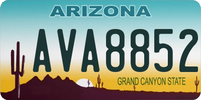 AZ license plate AVA8852