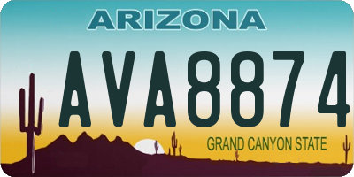 AZ license plate AVA8874