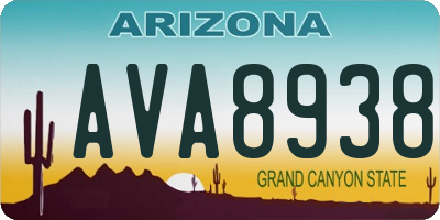 AZ license plate AVA8938