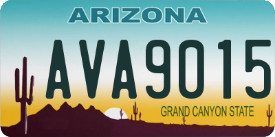 AZ license plate AVA9015