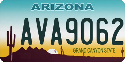 AZ license plate AVA9062