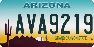 AZ license plate AVA9219