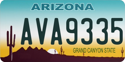 AZ license plate AVA9335