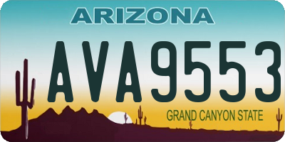 AZ license plate AVA9553