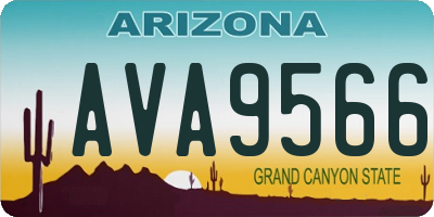 AZ license plate AVA9566