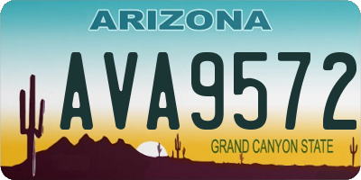 AZ license plate AVA9572