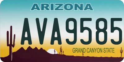 AZ license plate AVA9585