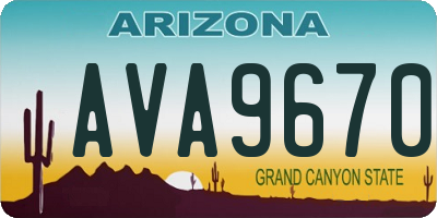 AZ license plate AVA9670