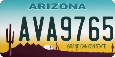 AZ license plate AVA9765