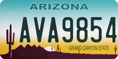 AZ license plate AVA9854