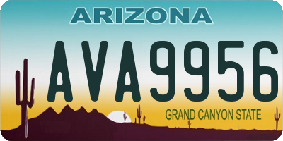 AZ license plate AVA9956