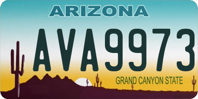 AZ license plate AVA9973