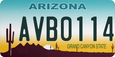 AZ license plate AVB0114