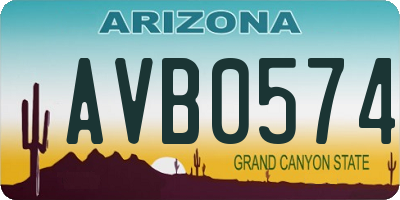 AZ license plate AVB0574