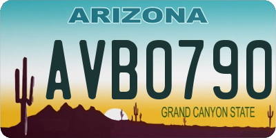 AZ license plate AVB0790