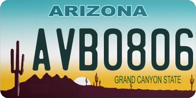 AZ license plate AVB0806