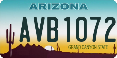 AZ license plate AVB1072