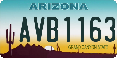 AZ license plate AVB1163