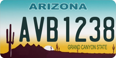 AZ license plate AVB1238