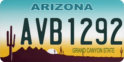 AZ license plate AVB1292