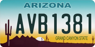AZ license plate AVB1381