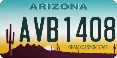 AZ license plate AVB1408