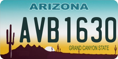 AZ license plate AVB1630