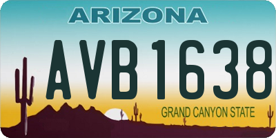 AZ license plate AVB1638