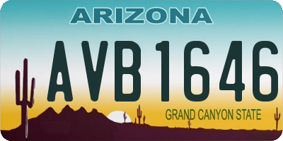 AZ license plate AVB1646