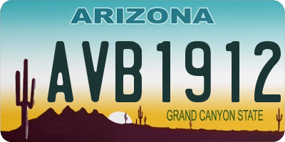 AZ license plate AVB1912