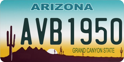 AZ license plate AVB1950