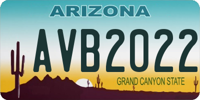 AZ license plate AVB2022