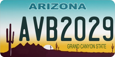 AZ license plate AVB2029