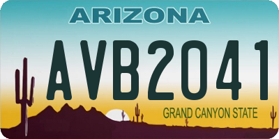 AZ license plate AVB2041