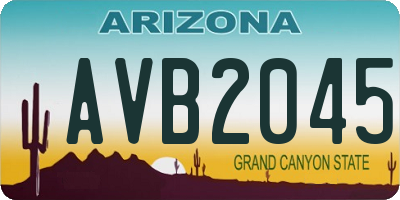 AZ license plate AVB2045
