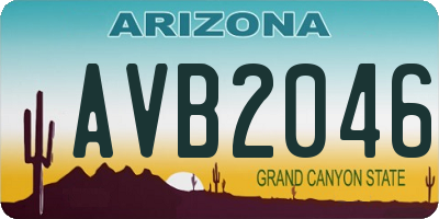 AZ license plate AVB2046