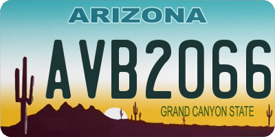 AZ license plate AVB2066