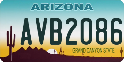 AZ license plate AVB2086