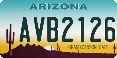 AZ license plate AVB2126