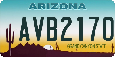 AZ license plate AVB2170