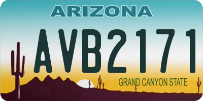 AZ license plate AVB2171