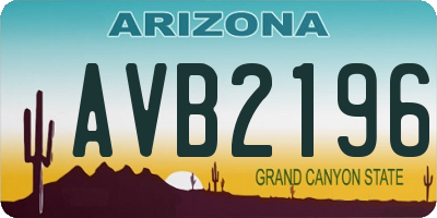 AZ license plate AVB2196
