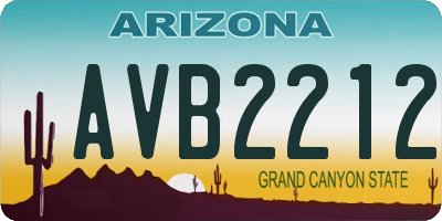 AZ license plate AVB2212